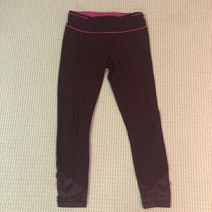 Lululemon Burgundy Ruched Leggings